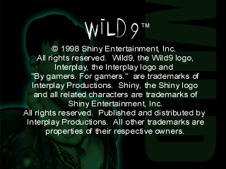 Wild 9 title screen for Playstation